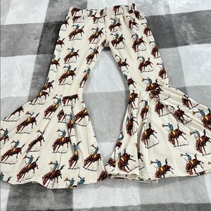 Cowboy Print Flared Pants